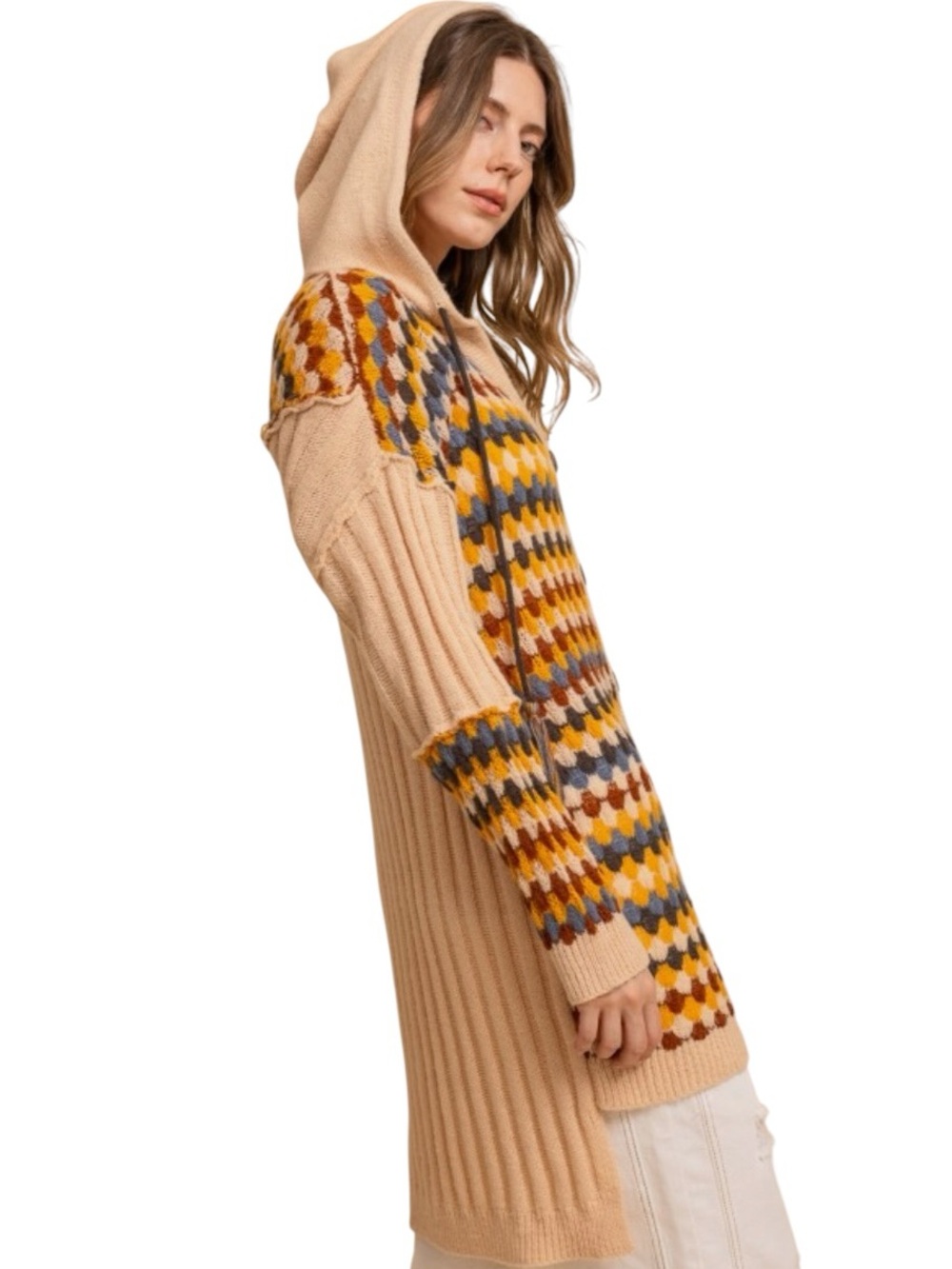 050: BLUEVELVET NWT HOODIE CARDIGAN TAN MOSS (H16) - Picture 2 of 3